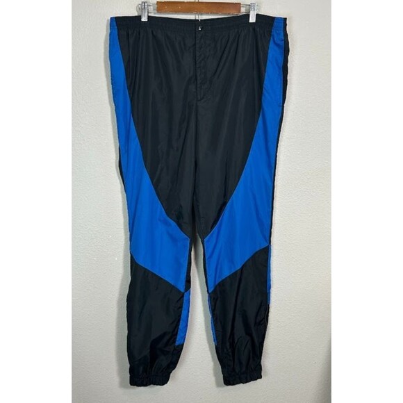 VTG 80s Nike Air Jordan Track Pants Men’s XL Black Blue 1985 Nylon - Picture 2 of 8